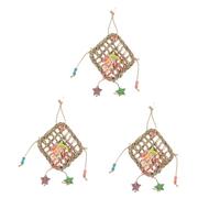 BESPORTBLE 3pcs Hanging Parakeet Toy for Chewing Woven Seaweed Bird Toy for Birds for Parrots and Budgies Safe and Fun Plaything