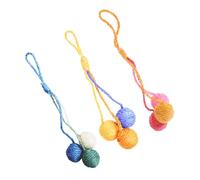 BESPORTBLE 3PCS Hanging Sisal Cat Balls Durable Interactive Indoor Scratcher for Multiple Cats Hanging Activity Kitten Play Balls for Exercise and Healthy Scratching