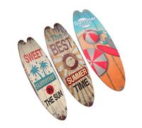 BESPORTBLE 3pcs Hanging Surfboard Decoration Plaques Made of Synthetic Material with Assorted Colours for Wall and Home Wall Decoration Beach Themed Surfboard Sign