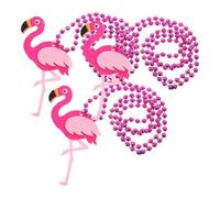 BESPORTBLE 3pcs Hawaiian Beaded Necklace Flamingo Pendant Necklace Plastic Felt Material Elegant Tropical Style Versatile Adaptable Beach Party Everyday Life Decoration
