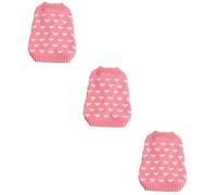 BESPORTBLE 3pcs Heart Pattern Pet Sweater Dog Winter Clothes Knitting Sweater Small Dog Coat