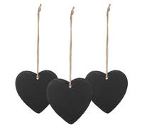 BESPORTBLE 3pcs Heart-Shaped Hanging Plant Labels with Hemp Rope, Stone Garden Sign Tags for Planters, Reusable Chalkboard Plant Tags for Outdoor Gardening and Herb Labeling