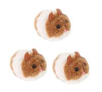 BESPORTBLE 3pcs Interactive Cat Toy Mouse Pull Chain Brown Rattling Pet Toy for Cats Engaging Simulation Mouse for Chasing and Exercise Active and Entertained