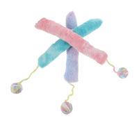 BESPORTBLE 3pcs Interactive Plush Cat Kicker with Ball for Indoor Kittens - Soft Chewable Teething Pillow Set in Purple, Green, and Pink - Pet for Cat Play and Dental Health