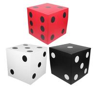 BESPORTBLE 3pcs Large Dice Boxes Set 28cm White Red Black Jumbo Paper Dice Party Centerpieces for Prom Birthday Theme Table Decorations