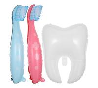 Besportble 3Pcs Large Toothbrush Tooth Balloons for Kids Party Decoration Fun Props for First Tooth Celebrations Birthday and Baby Shower Supplies