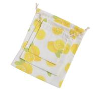 BESPORTBLE 3pcs Lemon Storage Bag Drawstring Organizer Candy Cookies Bag Cotton Linen Bright Colours Party Favor Class Exchange Handcrafted Gift Pouch