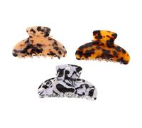 BESPORTBLE 3pcs Leopard Print Hair Claw Clips French Acetate Tortoise Jaw Clips Non-slip Strong Hold Hair Accessories for Women Stylish Vintage Decorative Styling Tools
