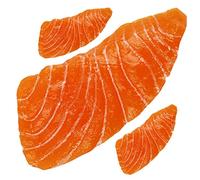 BESPORTBLE 3Pcs Lifelike Simulated Salmon Slices Realistic Fake Food Models for Sushi Plate Decor Photography Props and Kitchen Display Construction