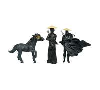 BESPORTBLE 3pcs Martial Arts Miniature Figures for Garden Landscaping Ancient Chinese Warrior Decor Realistic Resin Action Figures for Micro Landscape and Fish Tank Ornament