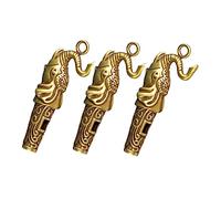 BESPORTBLE 3pcs Mini Copper Elephant Shaped Whistles Outdoor Survival Emergency Whistles Keychain Pendant for Car Camping and Hiking