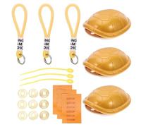 BESPORTBLE 3pcs Mini Divination Turtle Shell - Fengshui Chinese Fortune Telling Figurine Desktop Good Luck For Health Wealth Divination Prop Golden