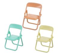 BESPORTBLE 3pcs Mini Folding Chair for Dollhouse Decor Realistic Simulation Model in Yellow Green Safe Play Furniture Accessory