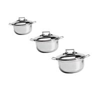 BESPORTBLE 3pcs Mini Imitation Steel Soup Pot for Dollhouse Realistic Food and Play Kitchen Accessory Decorative Pots for Boys and Pretend Play