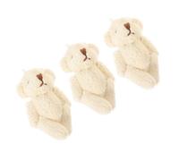 BESPORTBLE 3pcs Mini Plush Bear Doll with Jointed Limbs DIY Garment Accessories Including Hat Scarf Gloves Soft PP Cotton Material Cute Decorative Ornaments for Sewing and Craft Lovers
