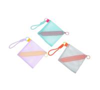 BESPORTBLE 3pcs Mini Tofu Mesh Storage Bags Lightweight Transparent Zippered Pouches for Travel Daily Use Portable Coin Purse Organizer for Lipstick Credit Cards Ids Keys