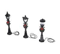 BESPORTBLE 3Pcs Miniature Black Street Lamp Model Set for Dollhouse Decor Craftsmanship Scene Lamp Ornaments for Mini Garden Path and Mini House Display
