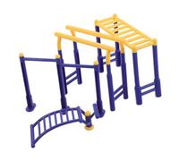 BESPORTBLE 3pcs Miniature Fitness Equipment Model Set Compact Plastic Outdoor Gym Accessories for Dollhouse DIY Crafts and Fitness Scene Decoration with Single Double Bars and Abdominal Board