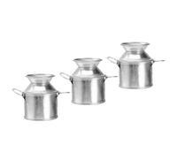 BESPORTBLE 3pcs Miniature Gardening Buckets for Doll House and Mini Garden, Silver Iron Small Plant Containers with Realistic Appearance and Multi-functional Use