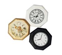 BESPORTBLE 3pcs Miniature Wood Clock Ornaments for Dollhouse Wall Pendulum Model Home Decoration Living Room Tabletop Adornments