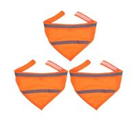 BESPORTBLE 3PCS Orange Red Reflective Dog Bandanas with Adjustable Nylon Collar, Lightweight Luminous Pet Neck Scarves for Walking and Night Safety