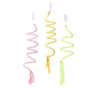 BESPORTBLE 3pcs Parrot Climbing Rope Swing Toy for Parakeets Cockatiels and Lovebirds Spiral Design for Bird Training and Physical Activity