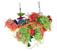BESPORTBLE 3pcs Parrot Hanging Bird Toy Set Wooden Chew Toys for Birds Safety Wood Colorful Jigsaw Puzzle Design Fun Plaything for Parrots Random Color