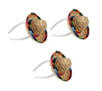 BESPORTBLE 3pcs Party Headband Mexican Hat Comfortable Accessory for Dogs and Cats for Birthdays Festivals and Photography