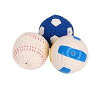 BESPORTBLE 3pcs Pet Ball Teething Dog for Puppies Chewers Stimulating Ball Chew For Dogs Tags Interactive Wag Doggy for Small with Medium Grinding Pet Supply Colorful Emulsion
