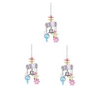 BESPORTBLE 3pcs Pet Birds Parrot Cage Hanging Chew Toy Bell Flower Pendant Stress-relief Toy for Parrots Budgies Cockatiels Easy to Install Random Colors