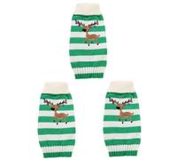 BESPORTBLE 3pcs Pet Christmas Sweater Elk Knit Dog Coat Small Dog Outfit Puppy Clothing Santa Theme