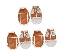 BESPORTBLE 3pcs Pet Coat for Dogs Stylish Suede Fabric Jacket Warm and Comfortable for Outdoor Activities Brown