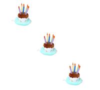 BESPORTBLE 3pcs Pet Dog Birthday Hat Cartoon Cake for Pets for Birthday Parties and Celebrations Comfortable for Dogs and Cats