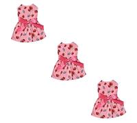 BESPORTBLE 3pcs Pet Dog Dress Bowknot Elegant Sleeveless Skirt for Puppies for Everyday Wear Holidays and Photos Strawberry