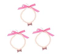 BESPORTBLE 3pcs Pet Necklace for Dogs and Cats Rhinestone Collar for Parties and Special Occasions Lightweight Decorative Accessory for Small to Medium Pets
