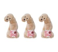 BESPORTBLE 3pcs Pet Sanitary Pants for Female Dogs Adjustable Stripe Pattern Menstruation Diapers Comfortable Breathable Dog Physiological Pants to Protect Your Home from Stains
