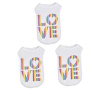 BESPORTBLE 3pcs Pet Shirt for Small Dogs and Cats Lightweight Breathable Outfit Stylish Love Sleeveless for Everyday Wear