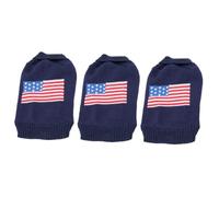BESPORTBLE 3pcs Pet Sweater Dog Winter Coat American Flag Design Fashion Clothing Small Dog Christmas Party Outfit
