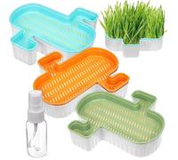 BESPORTBLE 3pcs Plastic Cat Grass Planters - Indoor & Outdoor Plant Pots for Cats - Durable Plastic Containers for Growing Cat Grass Perfect for Pet Treats & House Plants