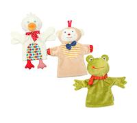 BESPORTBLE 3pcs Plush Animal Hand Puppets for Years Old Soft Supple Material Storytelling Dolls with Duck Monkey Frog for Early Education and Interactive Play