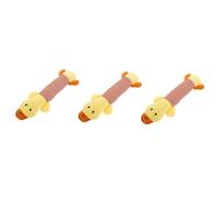 BESPORTBLE 3pcs Plush Dog Squeaky for Small Puppies with Stripe Pattern Wear Resistant Chew Filled with PP Cotton for Chihuahua Puppy Teething and Interactive Play