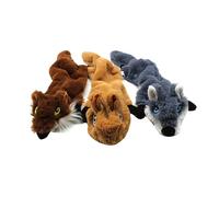BESPORTBLE 3pcs Plush Squeaky Dog Chew Toys Interactive Bite-resistant Pet Supplies for Puppies Includes Squirrel and Dog Patterns for Chewing and Playing
