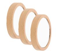 BESPORTBLE 3pcs Portable Makeup Mirror Wooden Frame Compact Vanity Mirrors for Travel Handbag Pocket Purse with High Definition Reflection Design