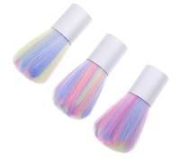 BESPORTBLE 3pcs Portable Nail Powder Duster Brush Set for Fingernail and Pet's Paw Cleaning, Featuring Supple but Firm Artificial Fiber Wool and Aluminium Alloy Handle, for Trip and Salon Use