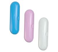 BESPORTBLE 3Pcs Portable Toothbrush Holder Compact Electric Toothbrush Protective Case for Travel Easy to Carry Organizer Blue Pink and White for Hiking Camping and Daily Use