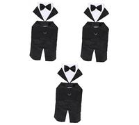 BESPORTBLE 3pcs Puppy Cotton Tuxedo Suit for Dogs Formal Pet Wedding Outfit Bow Tie for Special Occasions Like Weddings and Birthdays Easy to Clean and Comfortable Fit