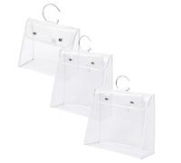 BESPORTBLE 3pcs PVC Wall Hanging Handbag Storage Bag Waterproof Dustproof Organizer for Purses Luxury Design for Home and Closet Display