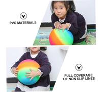 BESPORTBLE 3Pcs Rainbow Inflatable Balls PVC Playground for Outdoor Active Play and Exercise for Hands and Social Development