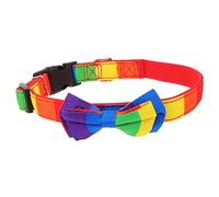 BESPORTBLE 3pcs Rainbow Pet Collar Adjustable Bow Tie for Dogs and Cats Stylish and Comfortable Fabric Collar for Daily Wear and Special Occasions for Small Pets