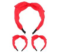 BESPORTBLE 3pcs Red Bow Headbands: Cute Bow Hair Hoop Knot Hairbands Knotted Bunny Ears Head Band Hair Accessories For Girls Women Parties